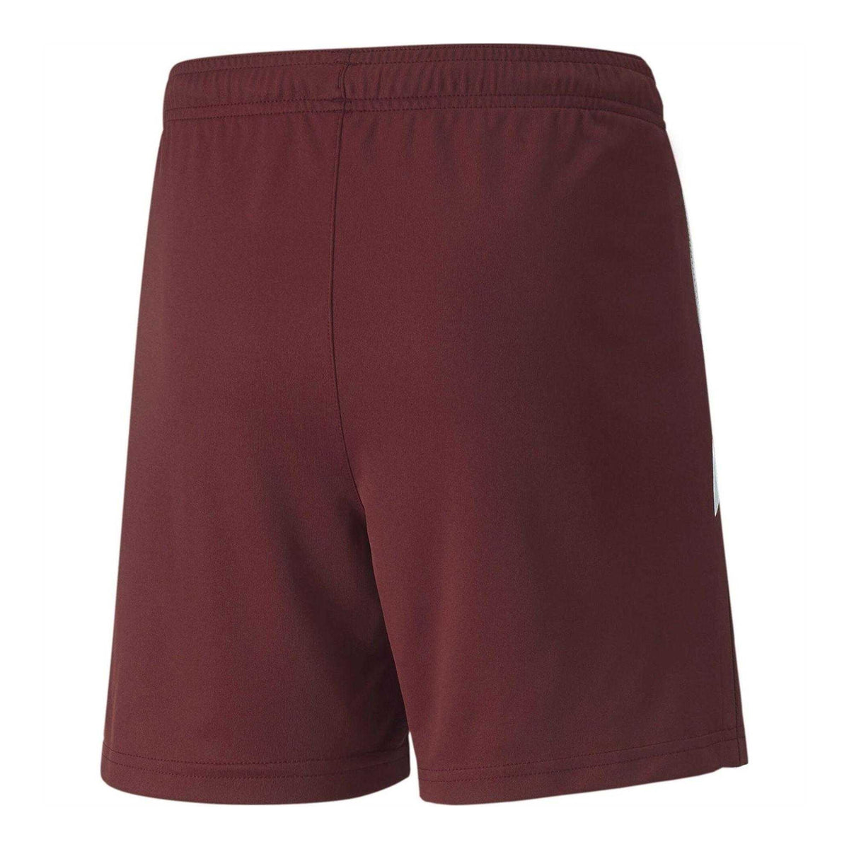 Cordovan Red-White - Back - Puma Childrens-Kids Team Liga Football Shorts