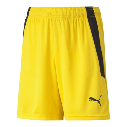 Cyber Yellow-Black - Front - Puma Childrens-Kids Team Liga Football Shorts