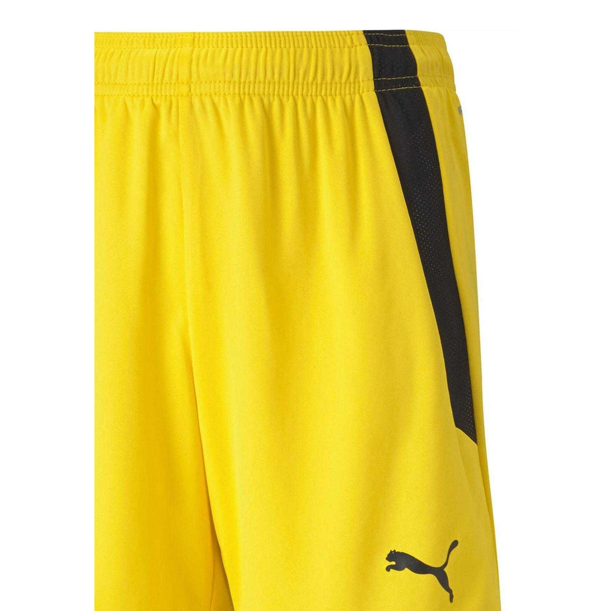 Cyber Yellow-Black - Side - Puma Childrens-Kids Team Liga Football Shorts