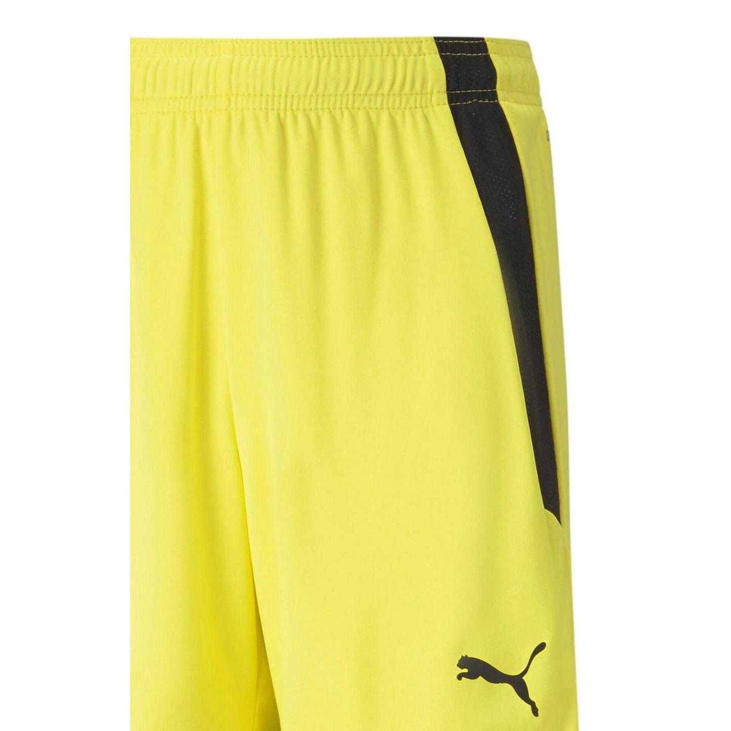 Fluorescent Yellow - Side - Puma Childrens-Kids Team Liga Football Shorts