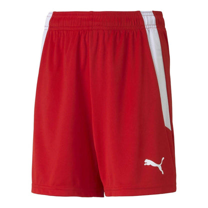 Red-White - Front - Puma Childrens-Kids Team Liga Football Shorts