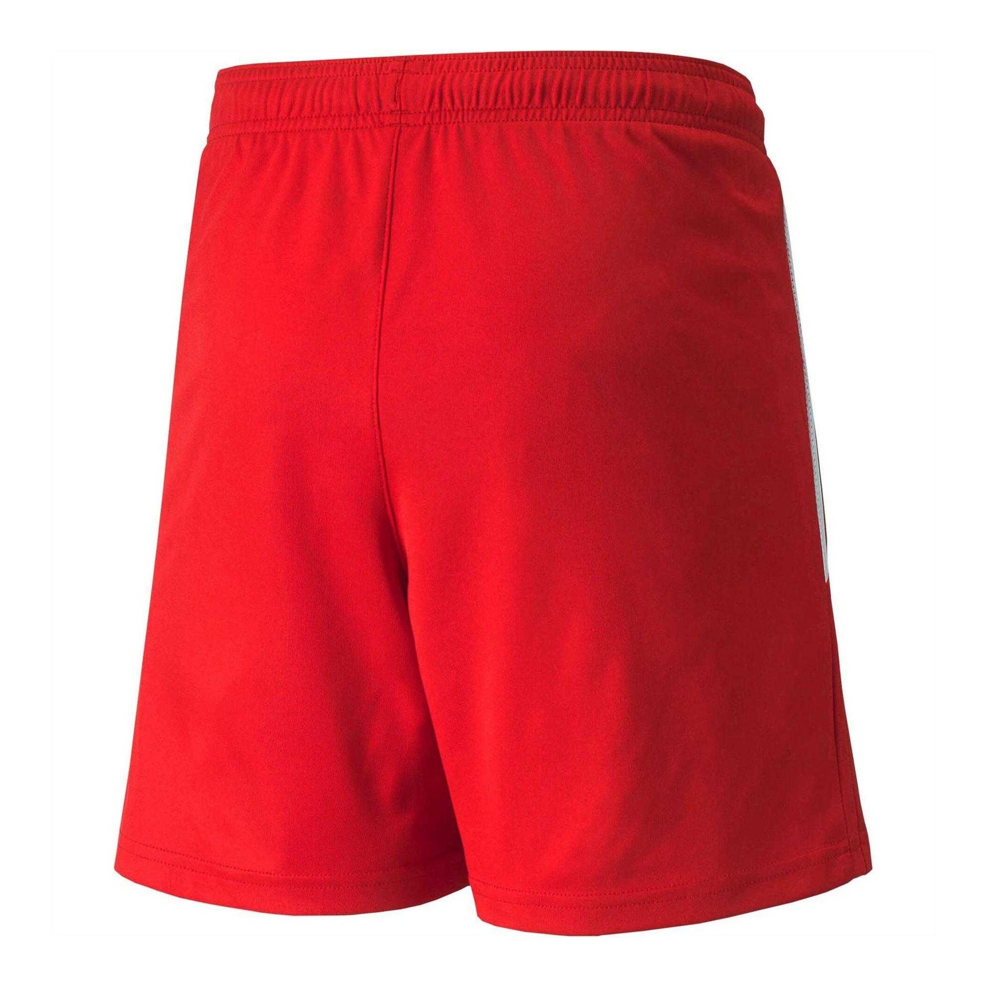 Red-White - Back - Puma Childrens-Kids Team Liga Football Shorts