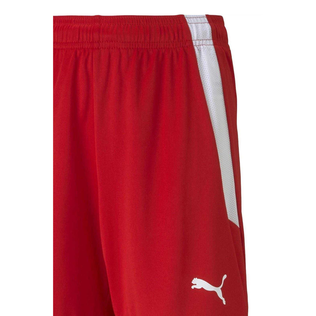 Red-White - Side - Puma Childrens-Kids Team Liga Football Shorts
