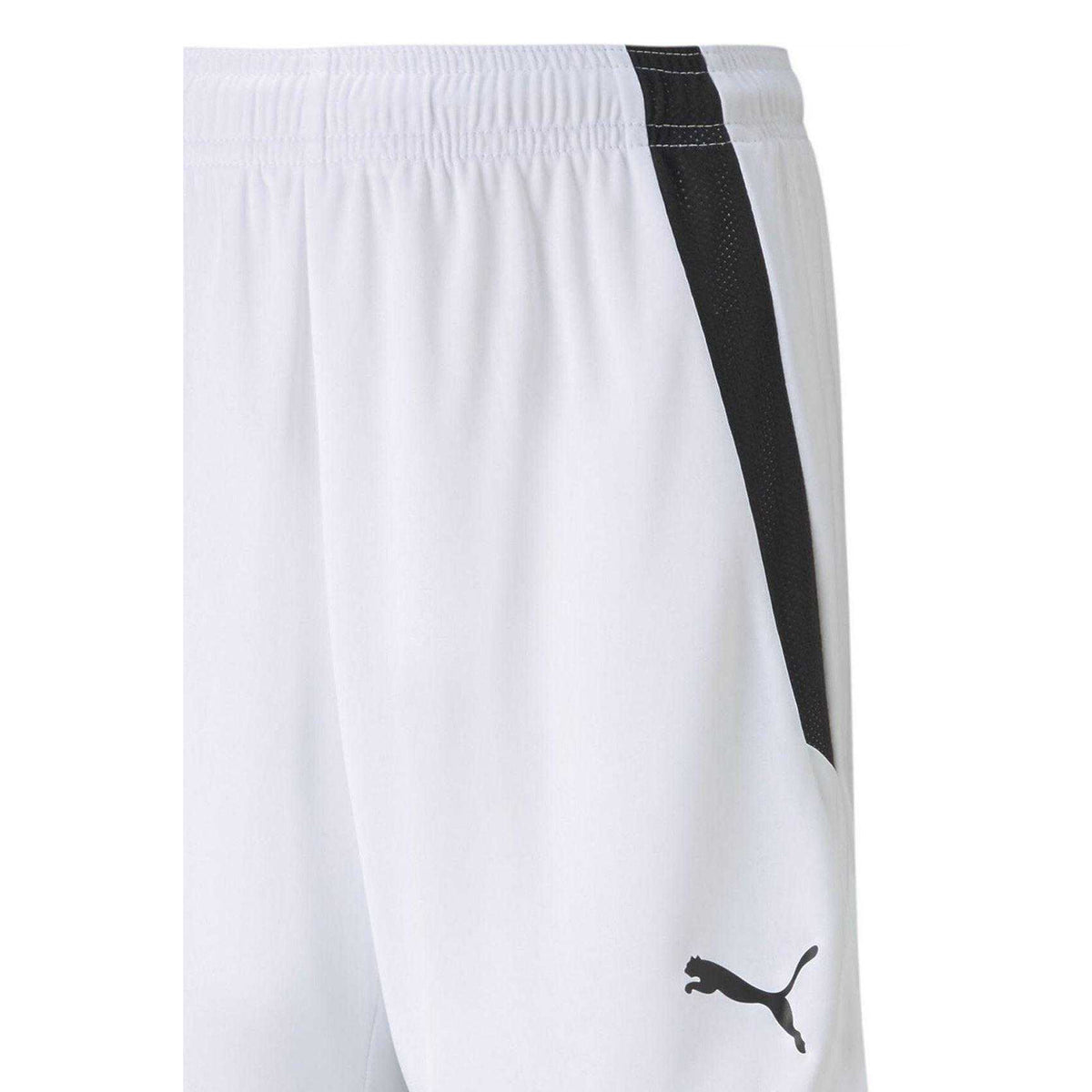 White-Black - Side - Puma Childrens-Kids Team Liga Football Shorts