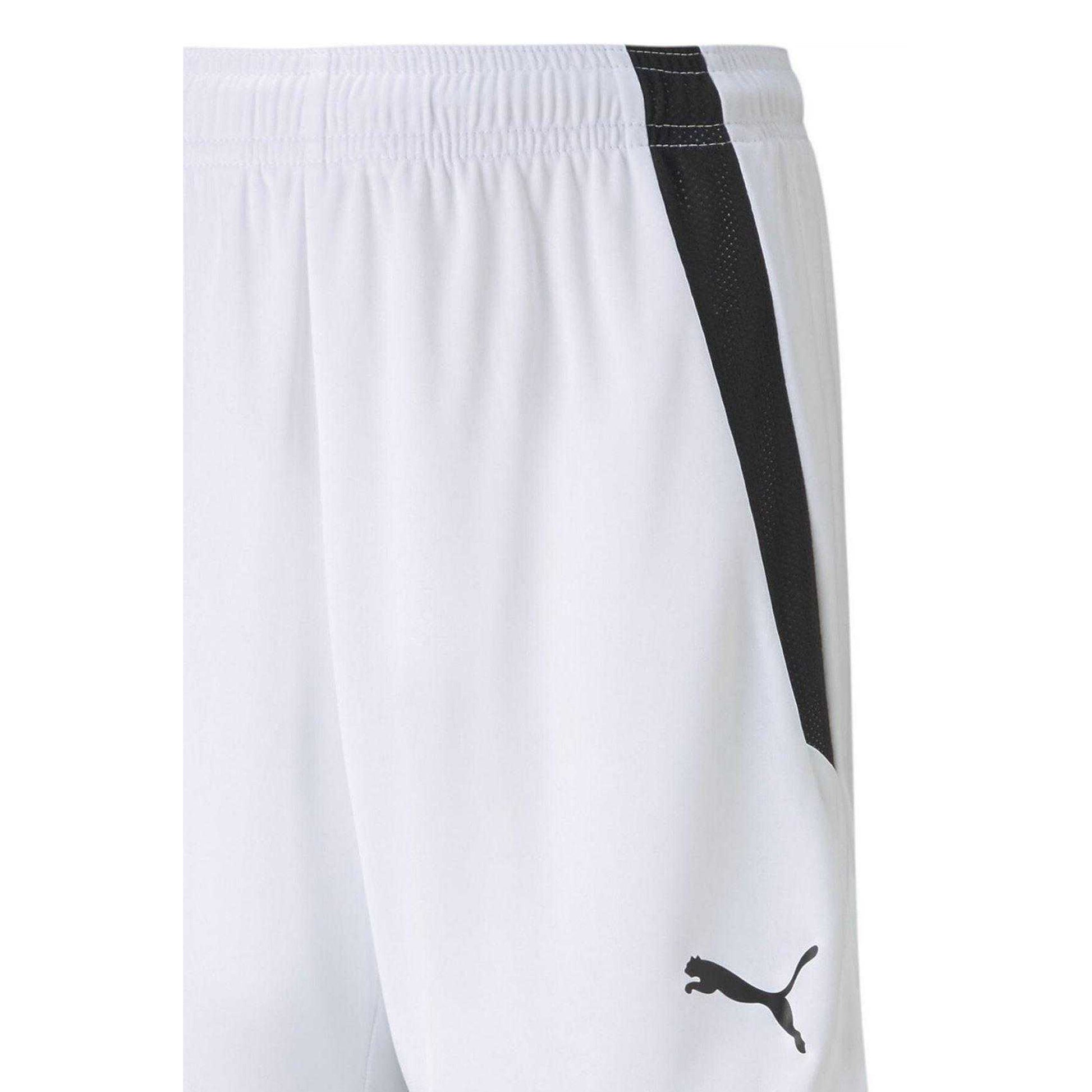 White-Black - Side - Puma Childrens-Kids Team Liga Football Shorts