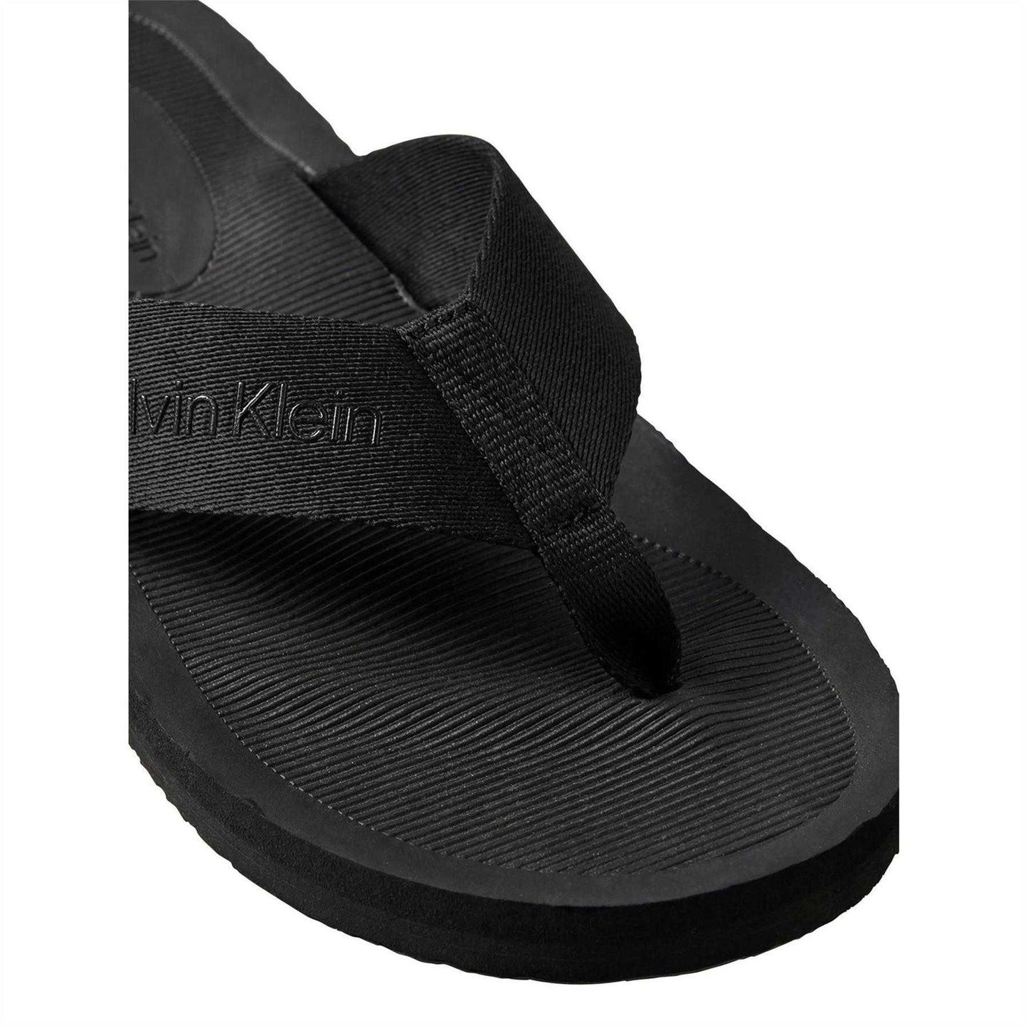 Triple Black - Close up - Calvin Klein Mens Flip Flops