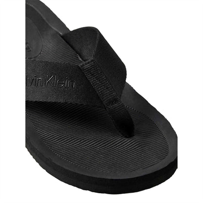 Triple Black - Close up - Calvin Klein Mens Flip Flops