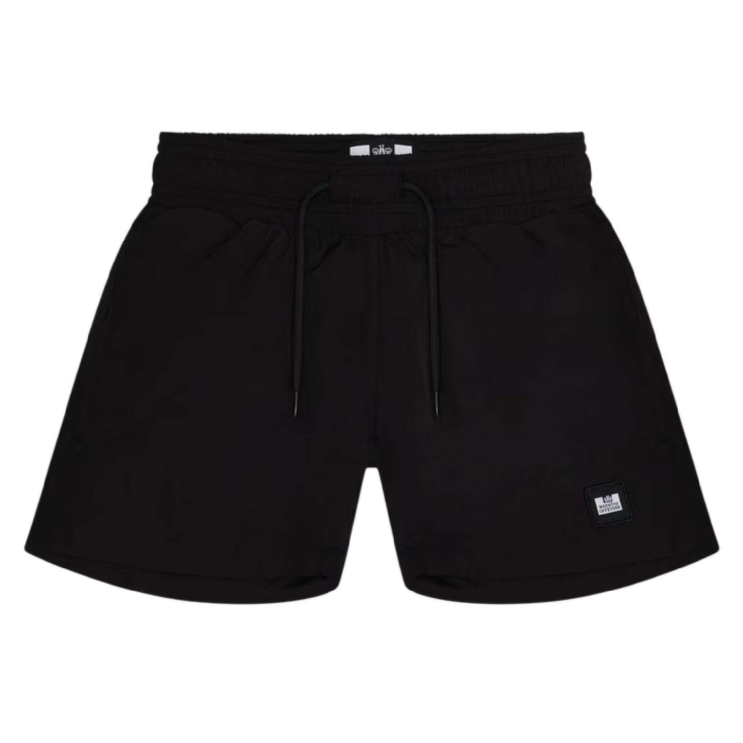 Black - Front - Weekend Offender Boys Badge Swim Shorts