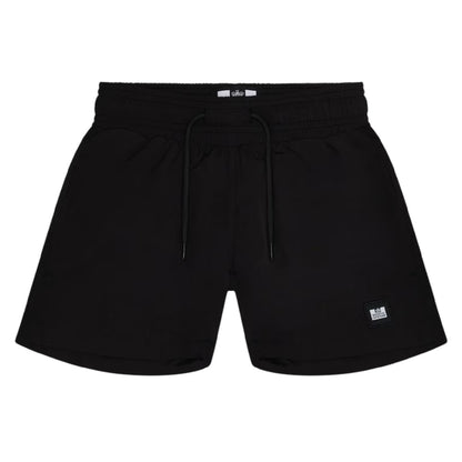 Black - Front - Weekend Offender Boys Badge Swim Shorts