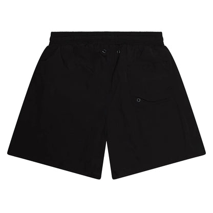 Black - Back - Weekend Offender Mens Badge Swim Shorts