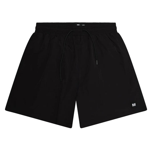 Black - Front - Weekend Offender Mens Badge Swim Shorts