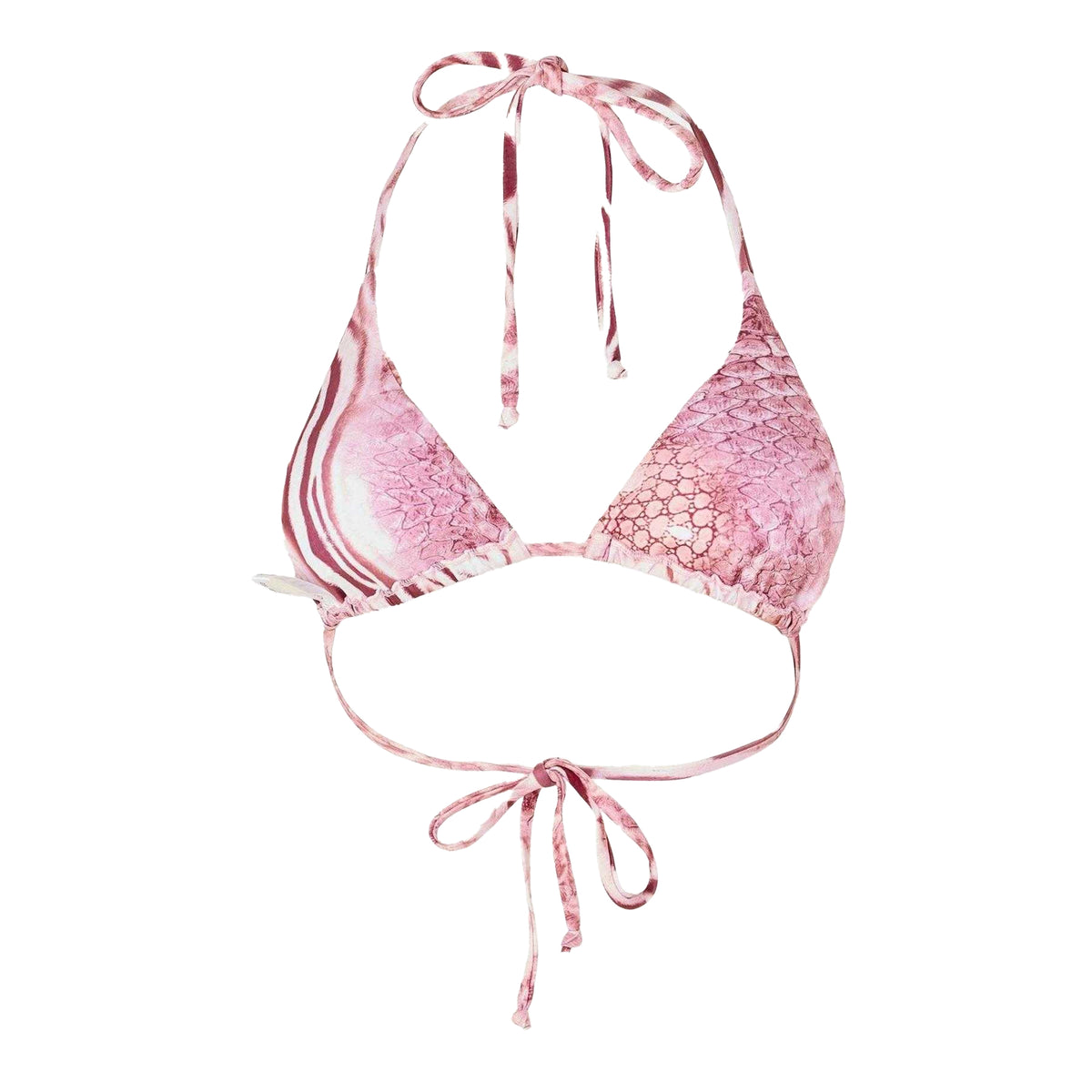 Pink - Back - Grace Womens-Ladies Animal Print Bikini Top