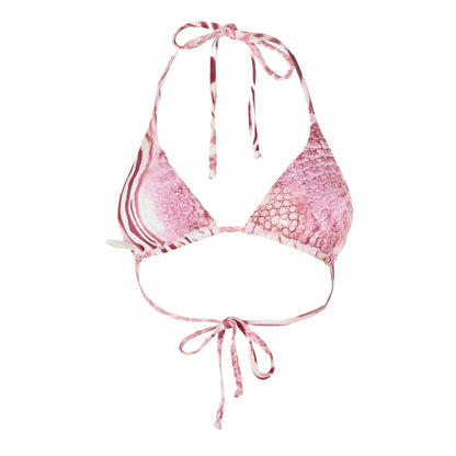 Pink - Back - Grace Womens-Ladies Animal Print Bikini Top