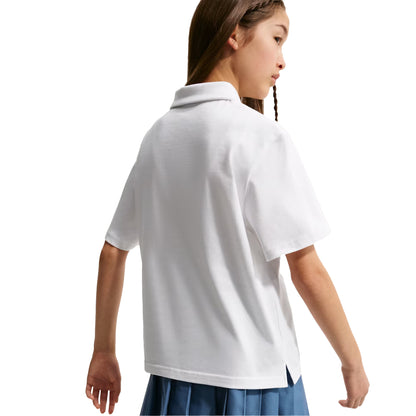 White - Back - Nike Childrens-Kids Swoosh Short-Sleeved Polo Shirt