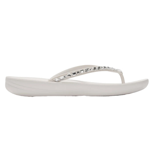 White - Front - Fit Flop Womens-Ladies Embellished Flat Flip Flops