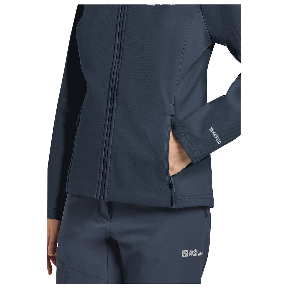 Blue - Side - Jack Wolfskin Womens-Ladies Breathable Soft Shell Jacket