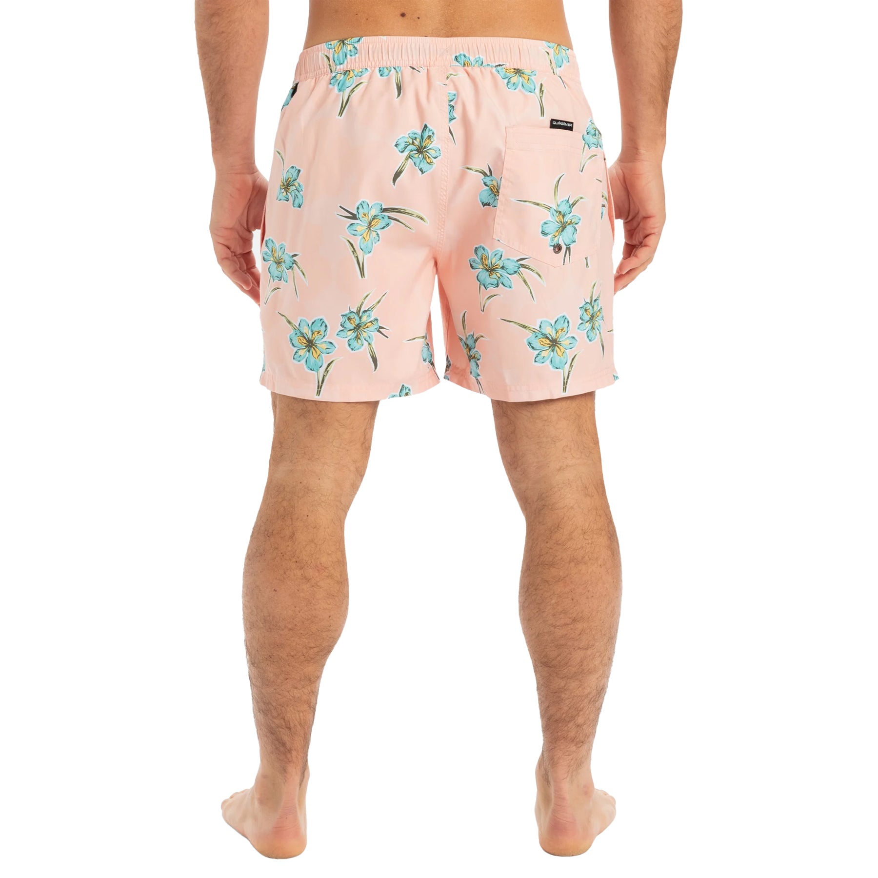 Peach - Back - Quiksilver Mens Floral Swim Shorts