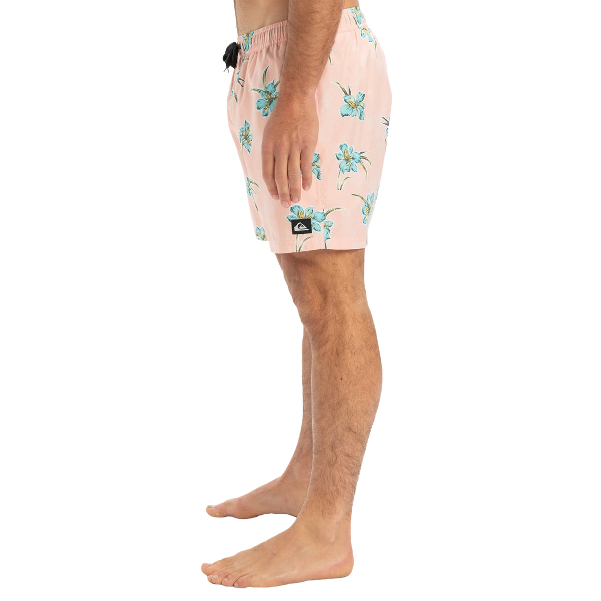 Peach - Side - Quiksilver Mens Floral Swim Shorts