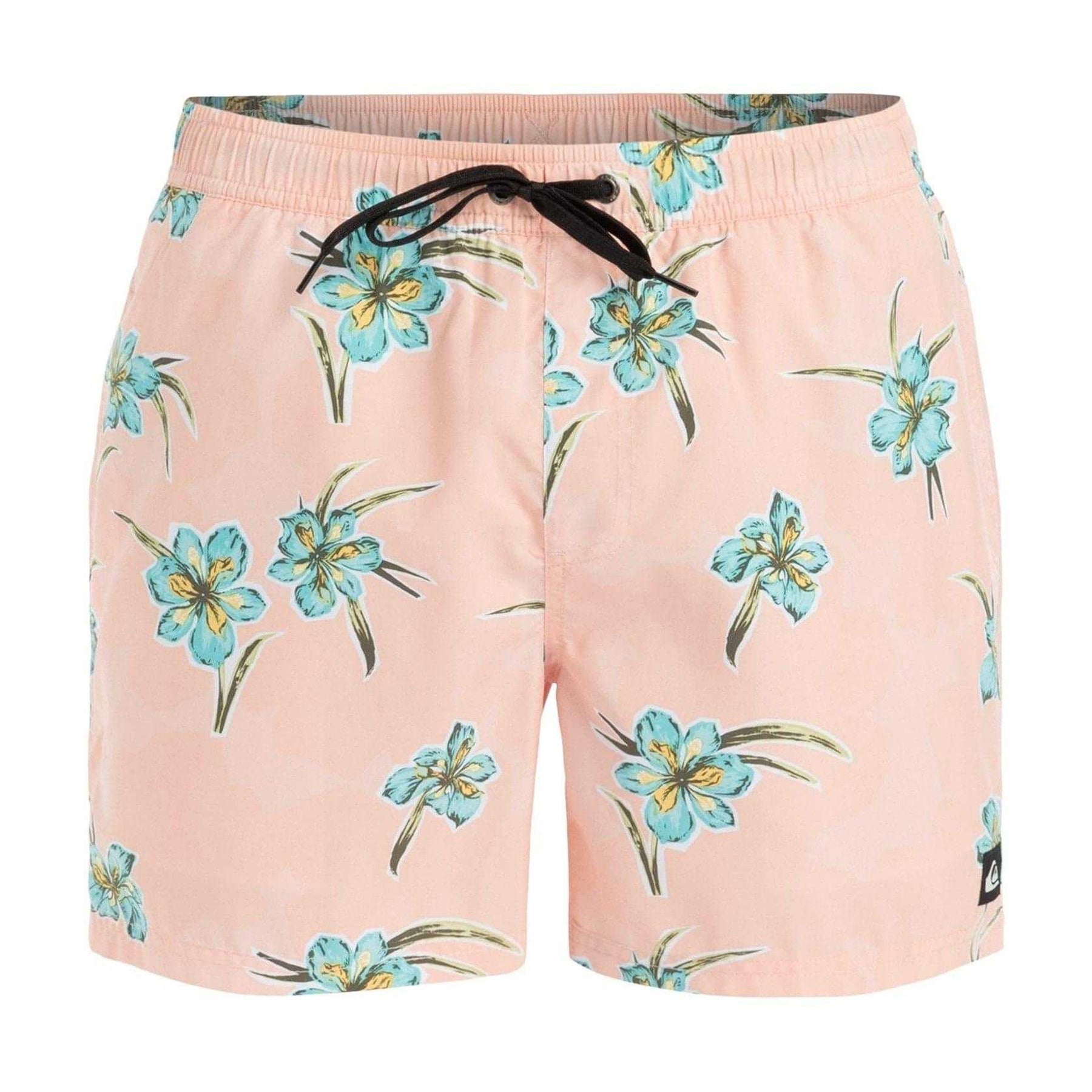 Peach - Front - Quiksilver Mens Floral Swim Shorts