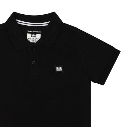 Black - Side - Weekend Offender Childrens-Kids Barnum Cotton Polo Shirt