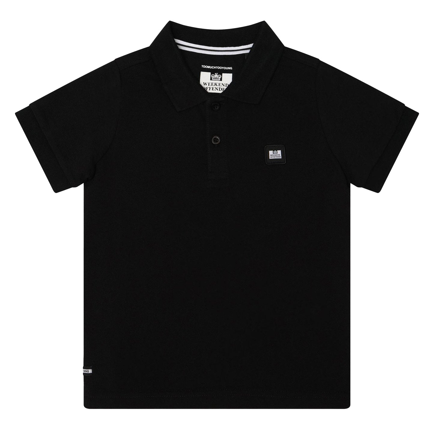Black - Front - Weekend Offender Childrens-Kids Barnum Cotton Polo Shirt