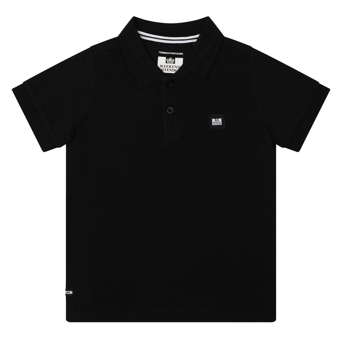 Black - Front - Weekend Offender Childrens-Kids Barnum Cotton Polo Shirt
