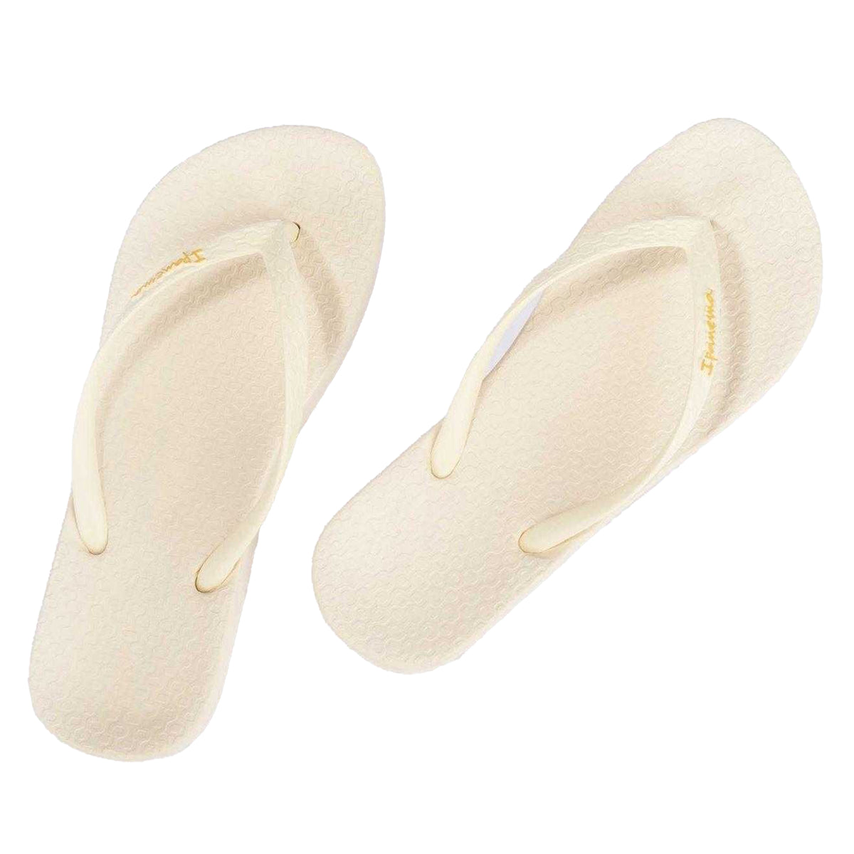 Beige - Back - Ipanema Womens-Ladies Anat Logo Flat Flip Flops