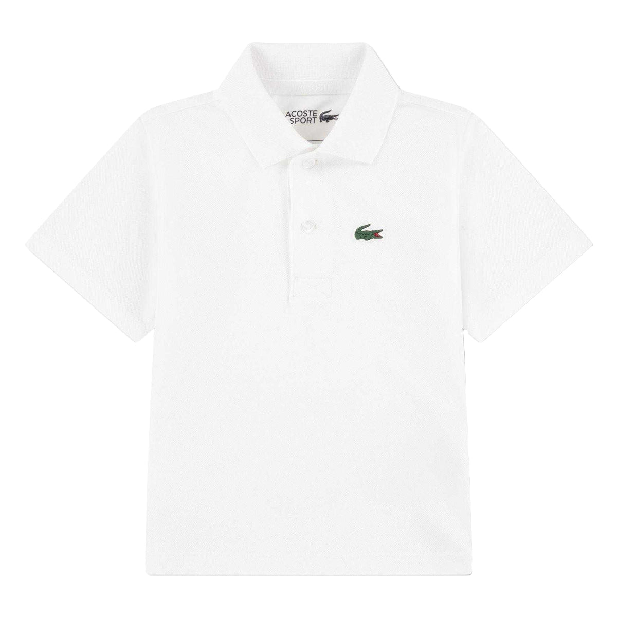 White - Front - Lacoste Childrens-Kids Sport Embroidered Logo Polo Shirt
