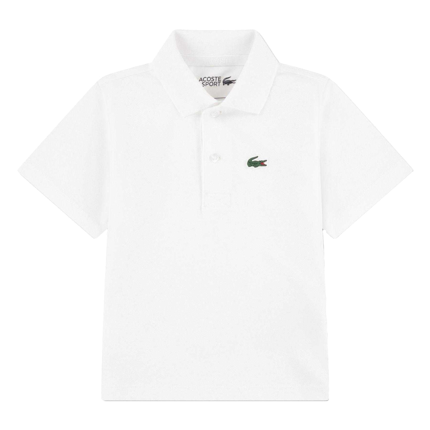White - Front - Lacoste Childrens-Kids Sport Embroidered Logo Polo Shirt