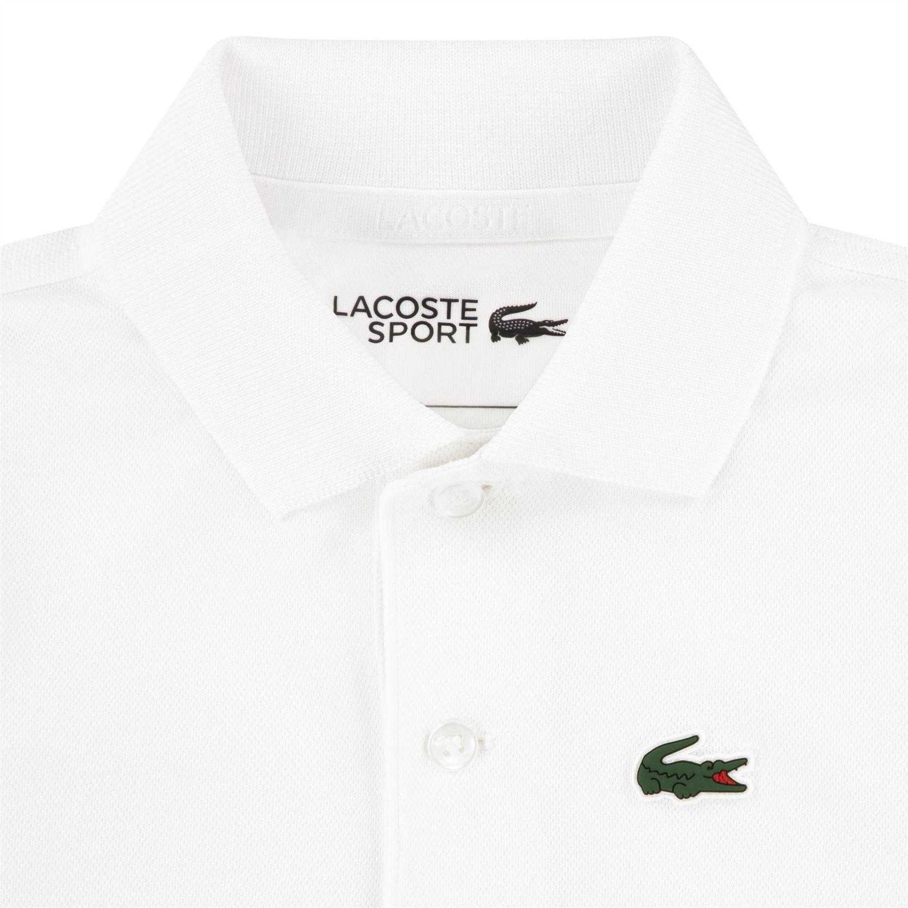 White - Side - Lacoste Childrens-Kids Sport Embroidered Logo Polo Shirt