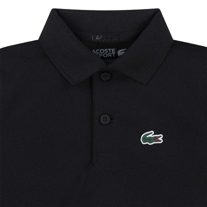Black - Side - Lacoste Childrens-Kids Sport Embroidered Logo Polo Shirt