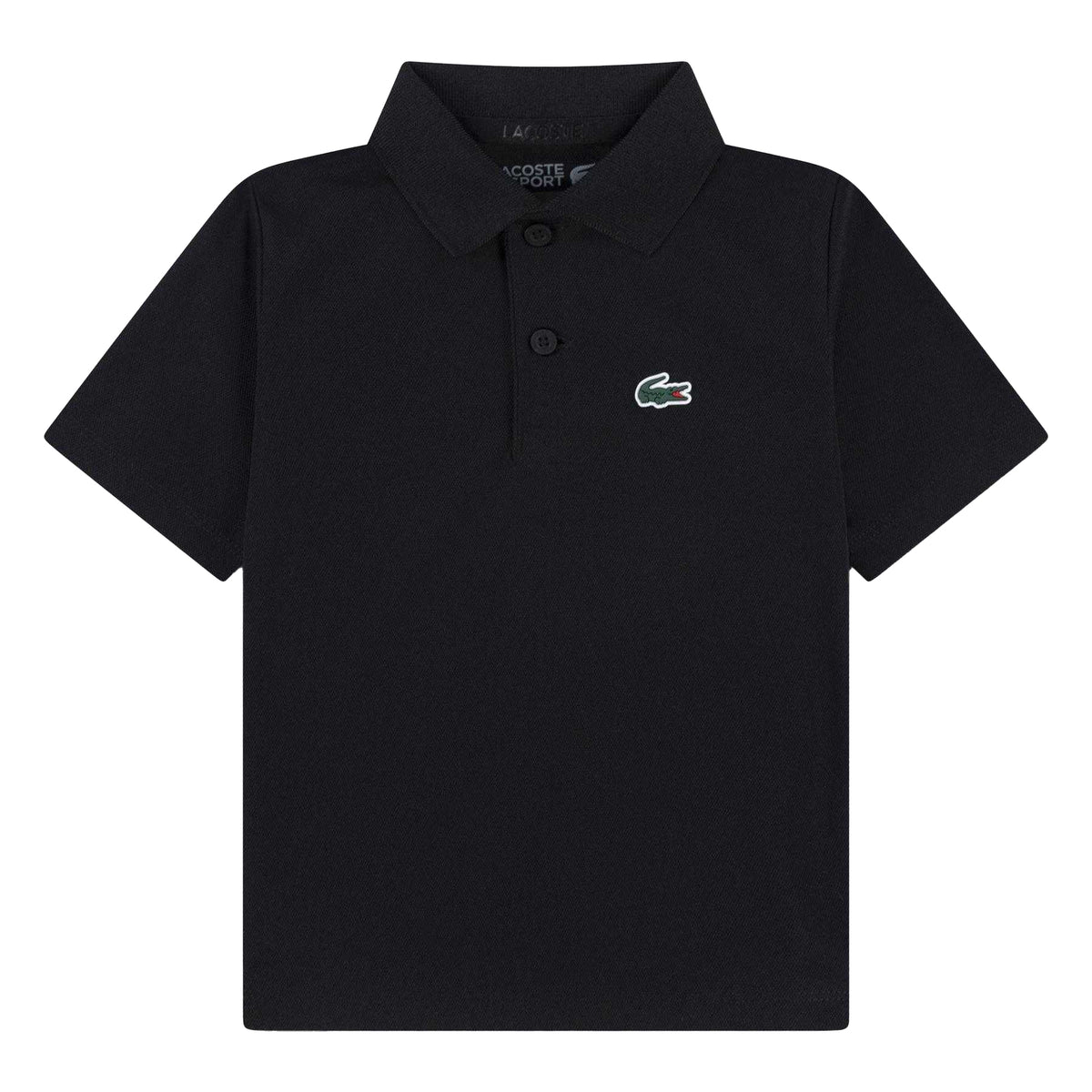 Black - Front - Lacoste Childrens-Kids Sport Embroidered Logo Polo Shirt
