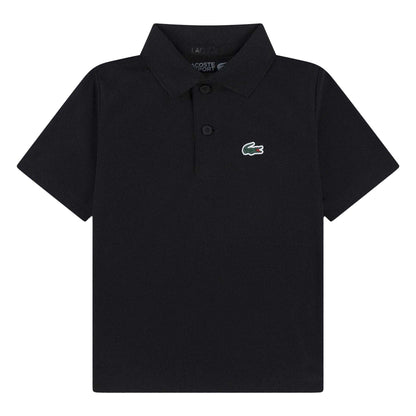Black - Front - Lacoste Childrens-Kids Sport Embroidered Logo Polo Shirt