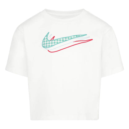 White - Front - Nike Girls Icon Boxy T-Shirt