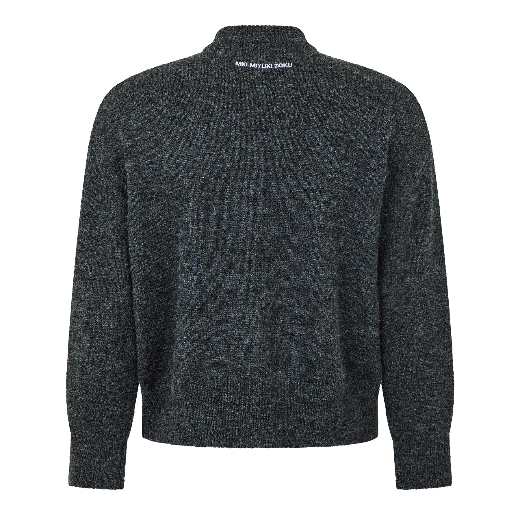 Charcoal - Back - MKI MIYUKI ZOKU Mens Mohair Jumper