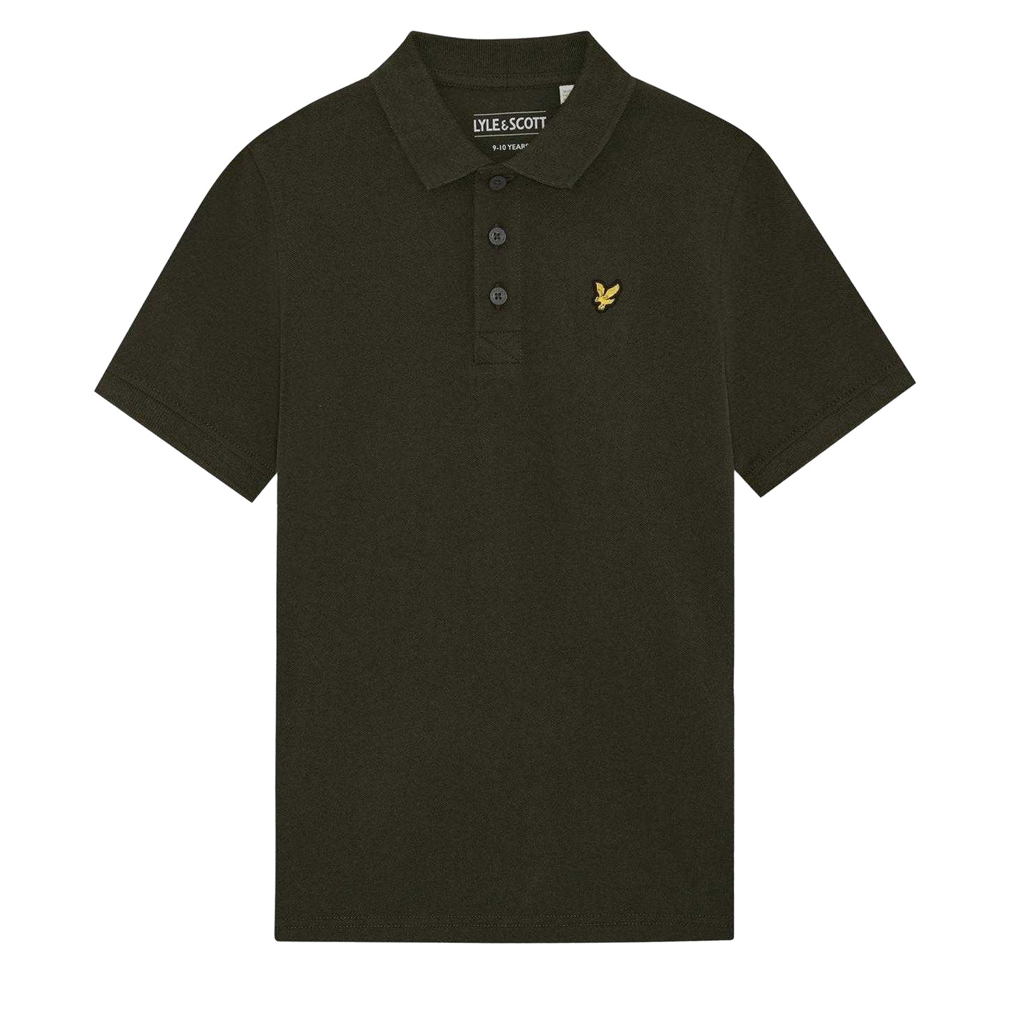 Olive - Front - Lyle & Scott Childrens-Kids Plain Polo Shirt