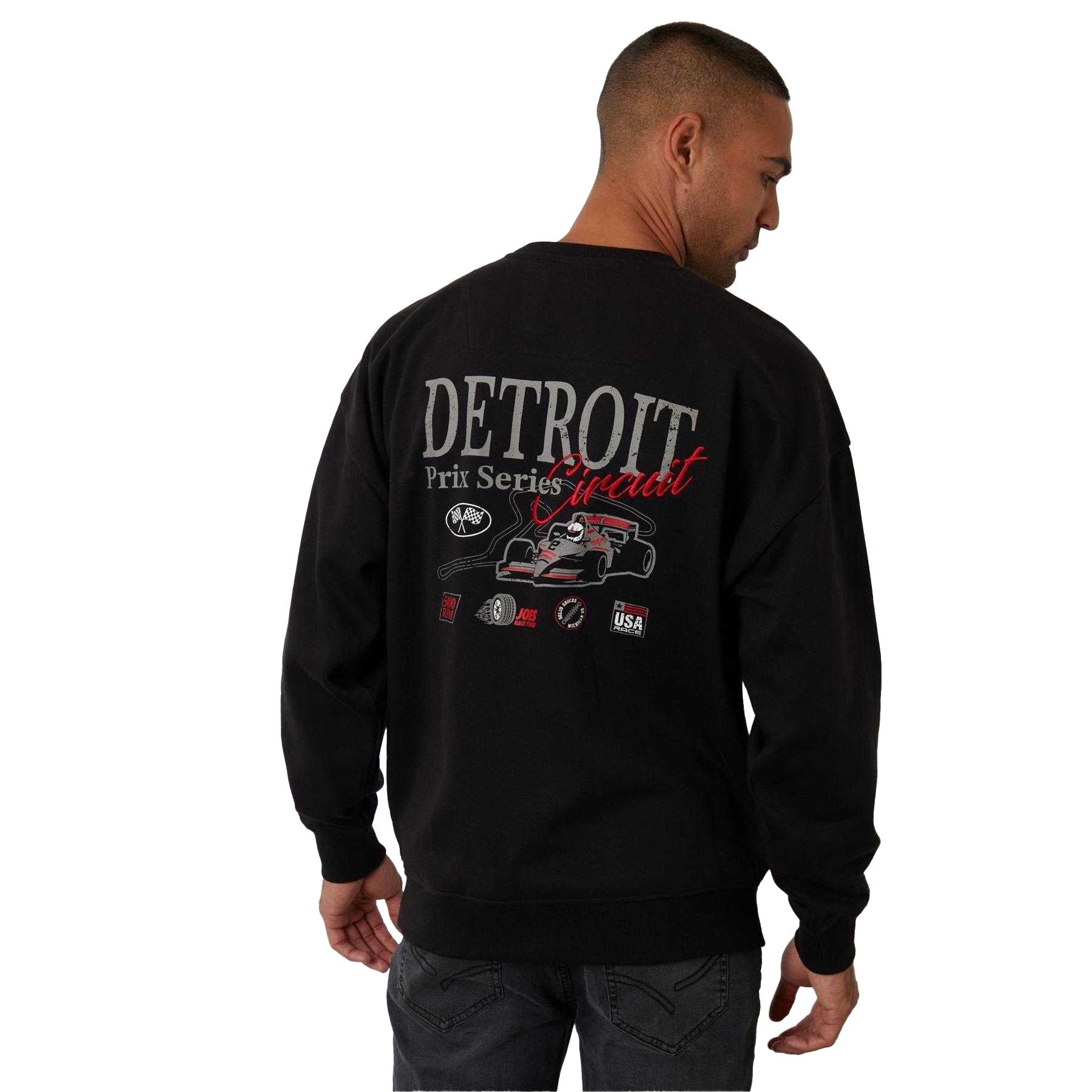 Black - Back - Threadbare Mens Detroit Jumper