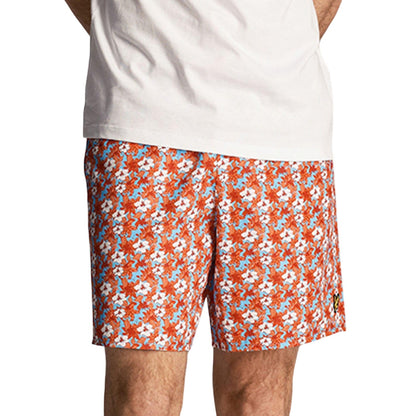 Orange - Front - Lyle & Scott Mens Resort Floral Swim Shorts