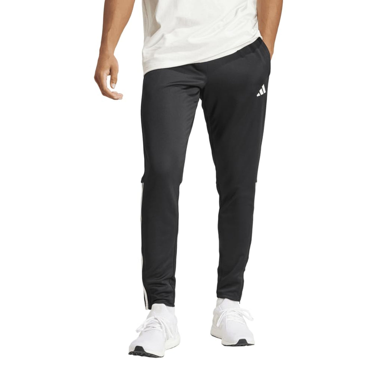 Black-White - Side - Adidas Mens Sereno Slim Tracksuit Bottoms