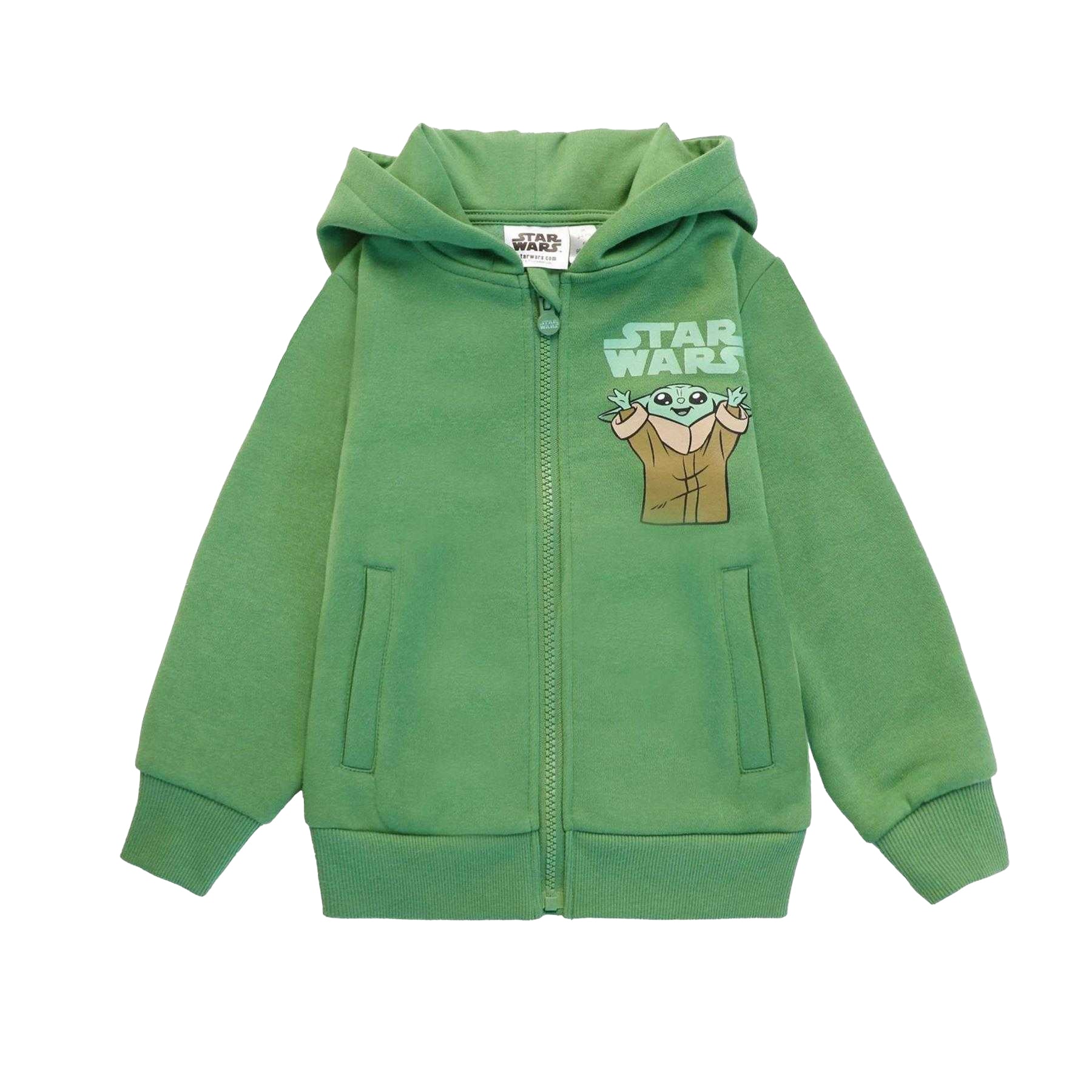 Green - Side - Star Wars Womens-Ladies Baby Yoda Hoodie And Joggers Set