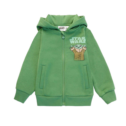 Green - Side - Star Wars Womens-Ladies Baby Yoda Hoodie And Joggers Set