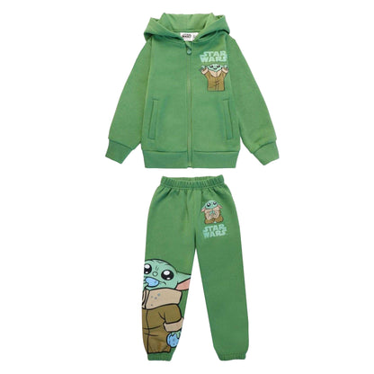Green - Front - Star Wars Womens-Ladies Baby Yoda Hoodie And Joggers Set