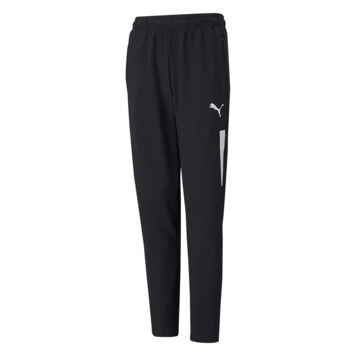 Black-White - Front - Puma Childrens-Kids TeamLIGA Pro Tapered Tracksuit Bottoms