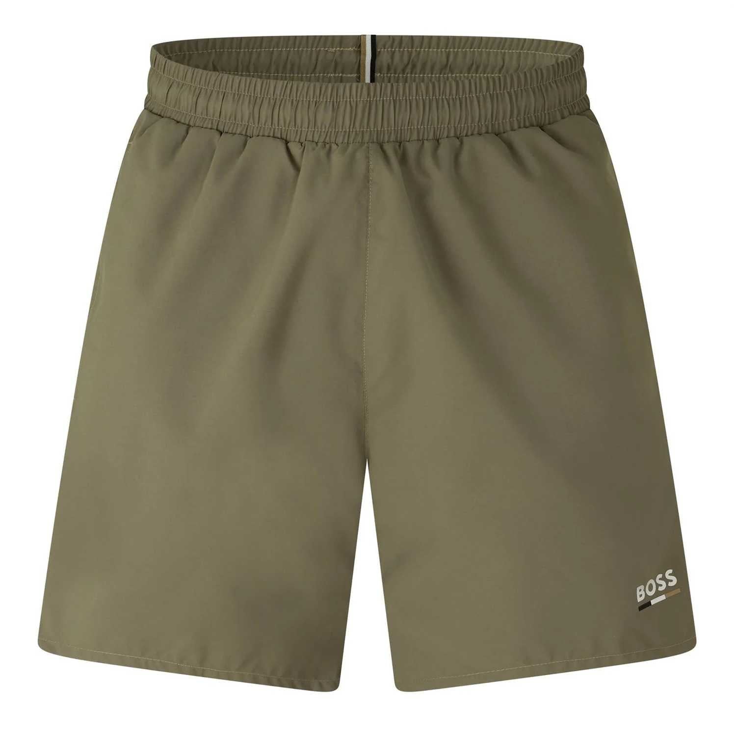 Brown - Front - Boss Mens Swordfish Regular Swimming Trunks