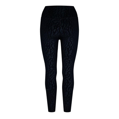Black-Anthracite-Smoke Grey - Back - Nike Womens-Ladies Unvrsa Animal Print High Rise 7-8 Leggings