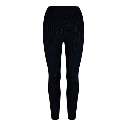 Black-Anthracite-Smoke Grey - Front - Nike Womens-Ladies Unvrsa Animal Print High Rise 7-8 Leggings