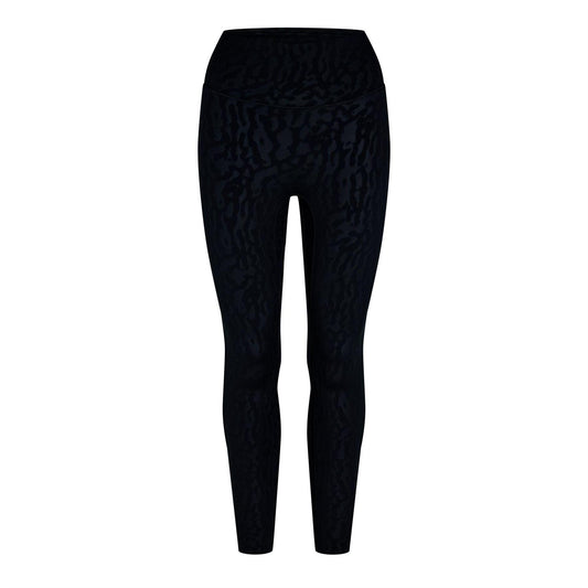 Black-Anthracite-Smoke Grey - Front - Nike Womens-Ladies Unvrsa Animal Print High Rise 7-8 Leggings