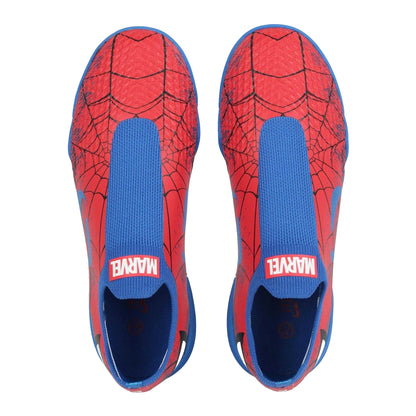 Red-Blue - Side - Sondico Childrens-Kids Blaze Spider-Man Astro Turf Trainers