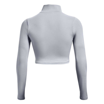 Gray Dawn - Back - Under Armour Womens-Ladies Shine Cropped Fleece Top