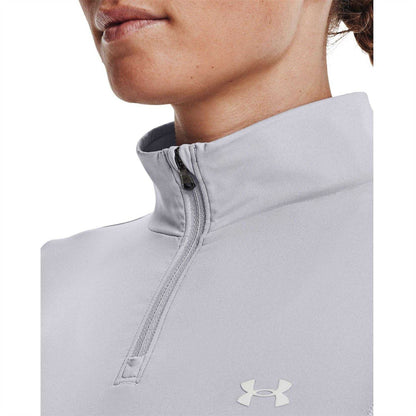 Gray Dawn - Side - Under Armour Womens-Ladies Shine Cropped Fleece Top